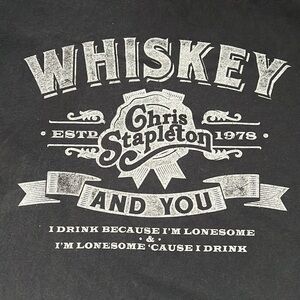 Chris Stapleton Whiskey and You Graphic TShirt Black Size 3XL